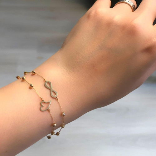Glorria 14k Solid Gold Dorika Heart Bracelet Glorria 14k Solid Gold Dorika Heart Bracelet