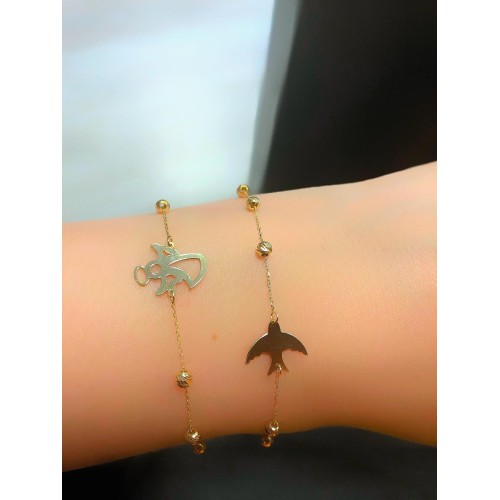 Glorria 14k Solid Gold Dorika Angel Bracelet Glorria 14k Solid Gold Dorika Angel Bracelet
