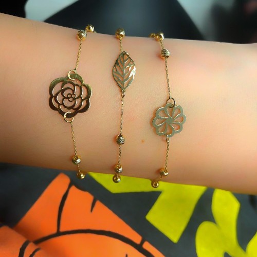 Glorria 14k Solid Gold Dorika Theme Bracelet Glorria 14k Solid Gold Dorika Theme Bracelet