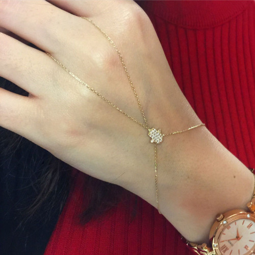 Glorria 14k Solid Gold Hamsa Shahmaran Bracelet Glorria 14k Solid Gold Hamsa Shahmaran Bracelet
