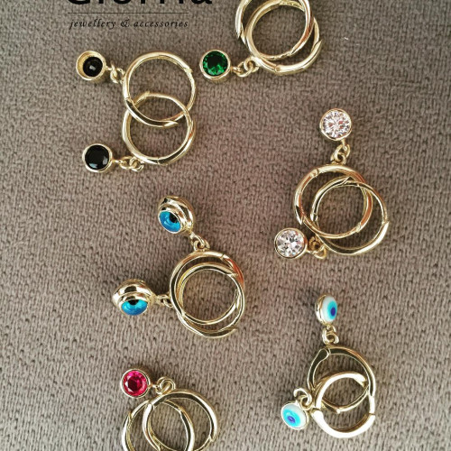 Glorria 14k Solid Gold Eye Earring Glorria 14k Solid Gold Eye Earring