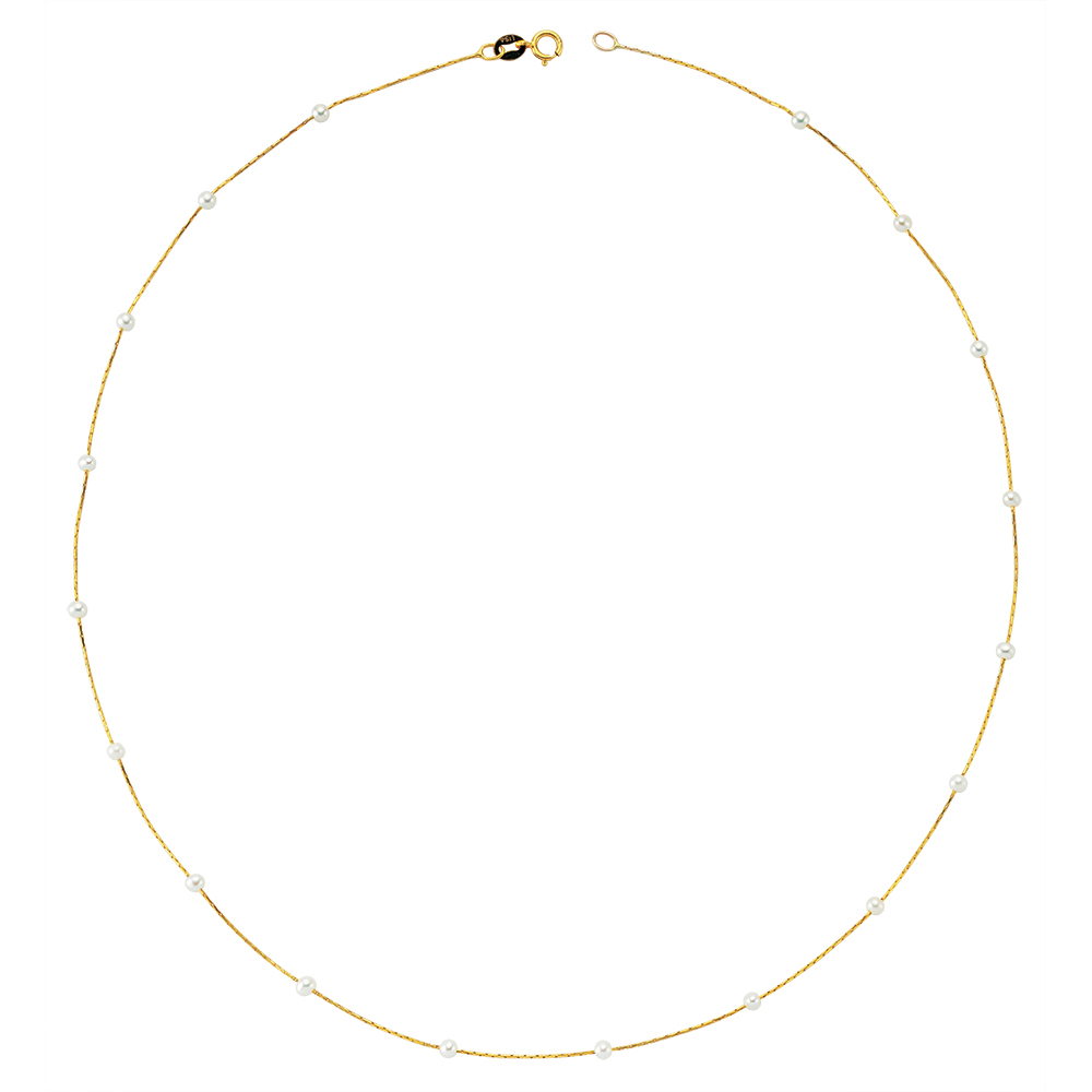 Glorria 14k Solid Gold Pearl Necklace