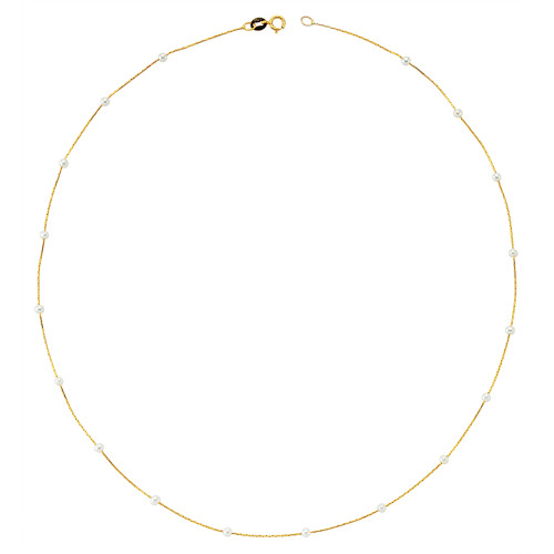 Glorria 14k Solid Gold Pearl Necklace Glorria 14k Solid Gold Pearl Necklace