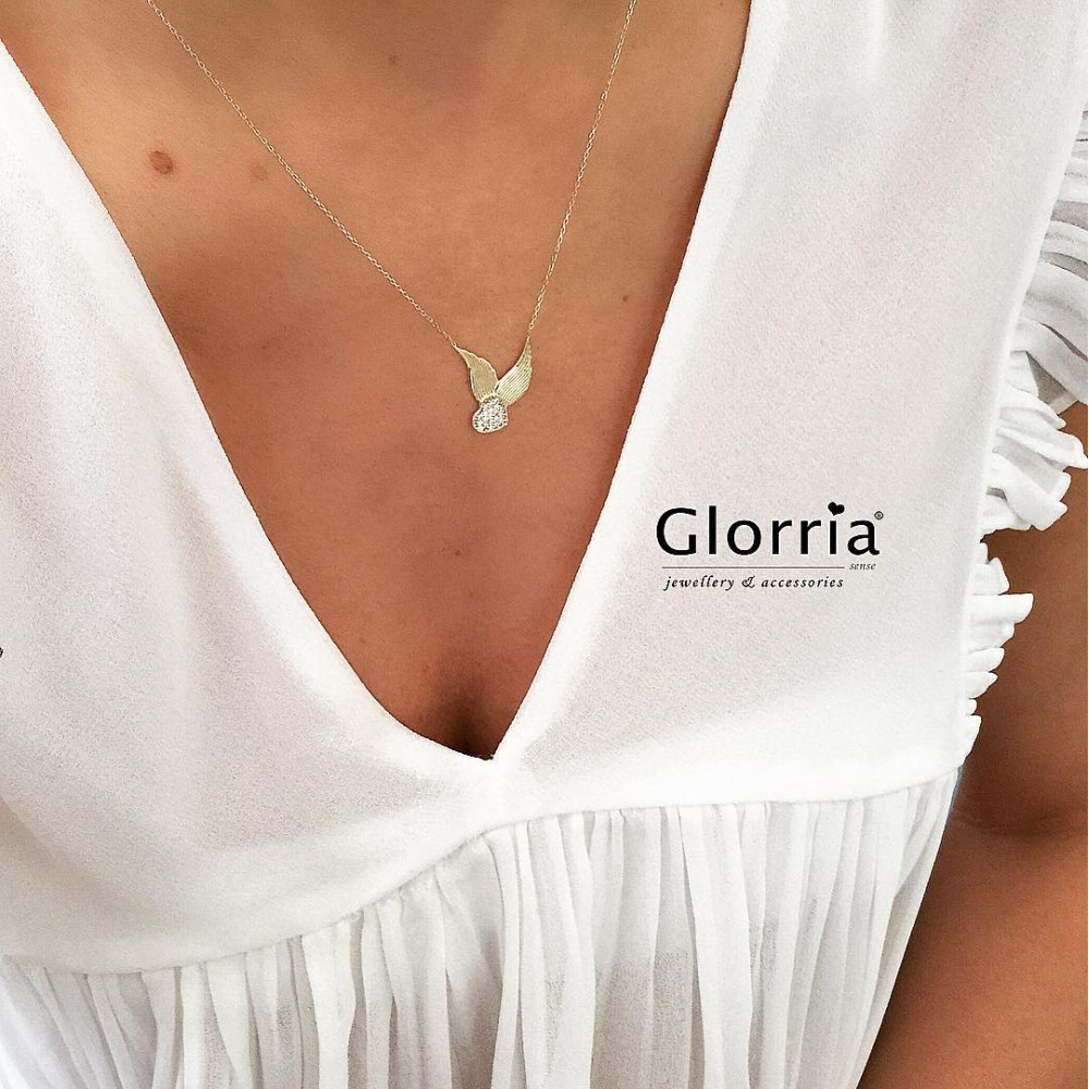 Glorria 14k Solid Gold Heart Necklace Glorria 14k Solid Gold Heart Necklace