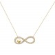 Glorria 14k Solid Gold Heart Infinity Necklace