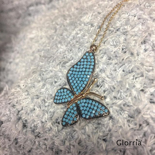 Glorria 14k Solid Gold Butterfly Necklace Glorria 14k Solid Gold Butterfly Necklace