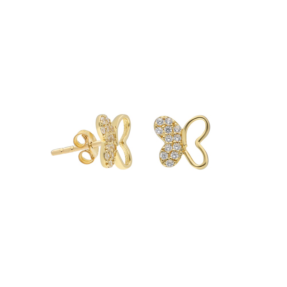 Glorria 14k Solid Gold Butterfly Earring
