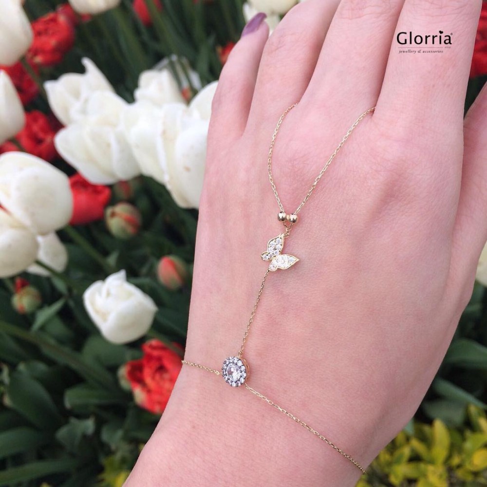 Glorria 14k Solid Gold Butterfly Shahmeran Bracelet Glorria 14k Solid Gold Butterfly Shahmeran Bracelet