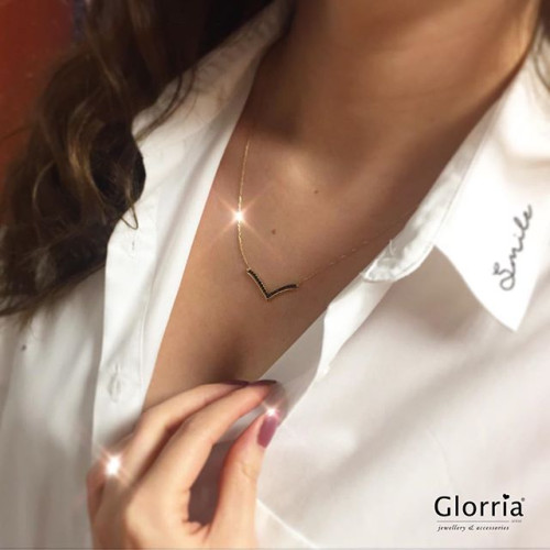Glorria 14k Solid Gold Seagull Pave Necklace Glorria 14k Solid Gold Seagull Pave Necklace