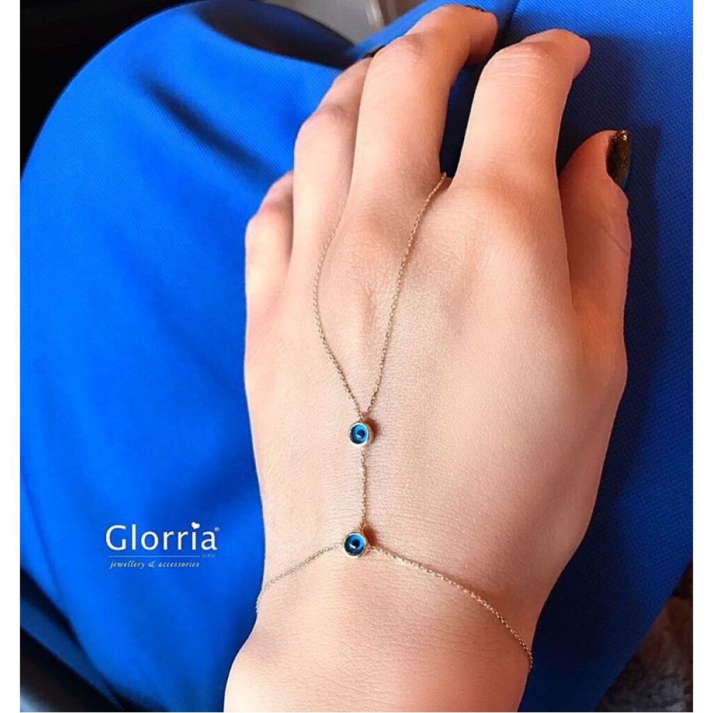 Glorria 14k Solid Gold Evil Eye Beaded Shahmaran Bracelet Glorria 14k Solid Gold Evil Eye Beaded Shahmaran Bracelet