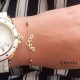 Glorria 14k Solid Gold Hearted Heart Bracelet