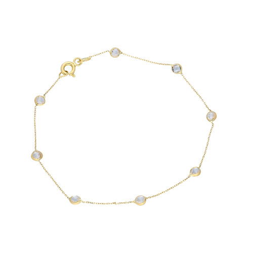 Glorria 14k Solid Gold Rows Bracelet Glorria 14k Solid Gold Rows Bracelet