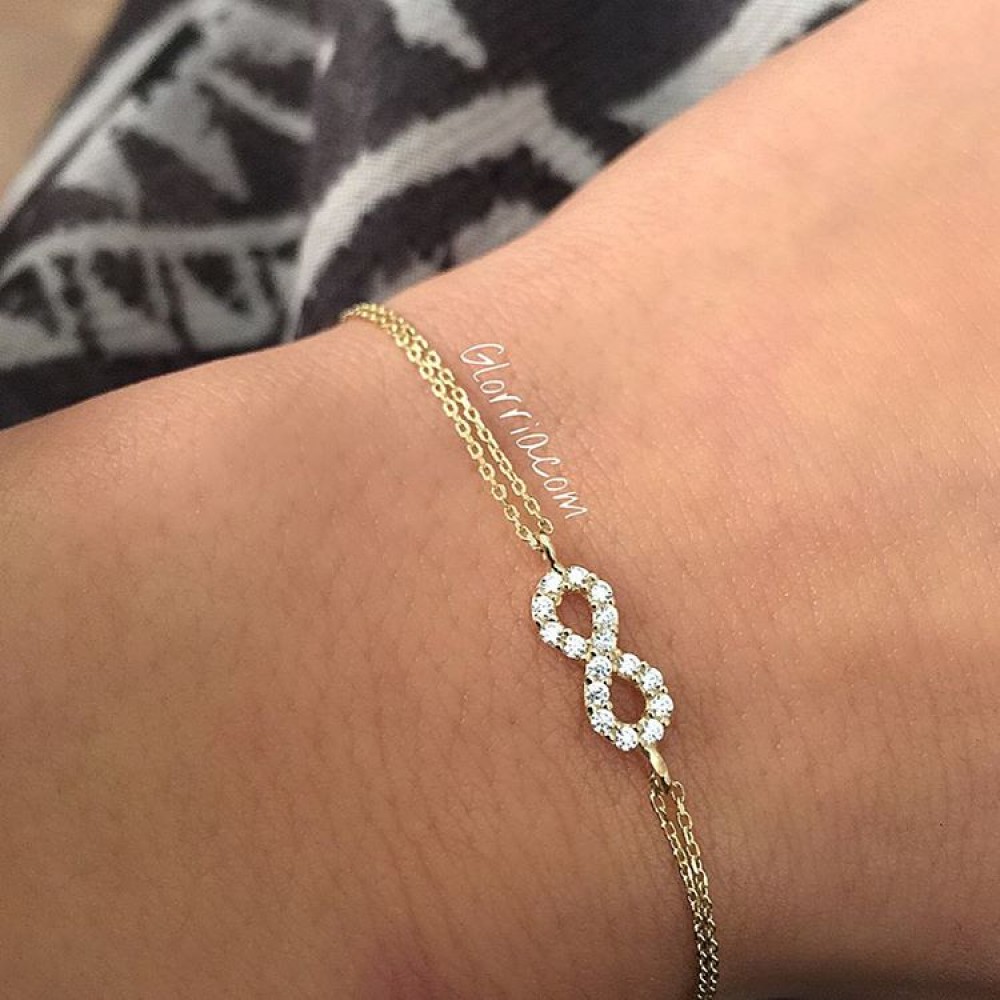 Glorria 14k Solid Gold Infinity Bracelet