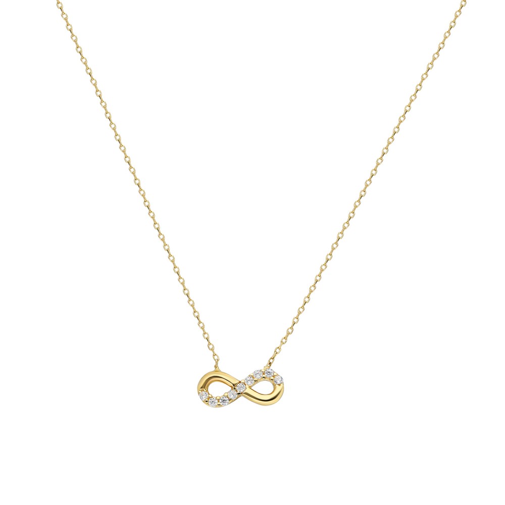 Glorria 14k Solid Gold Infinity Necklace