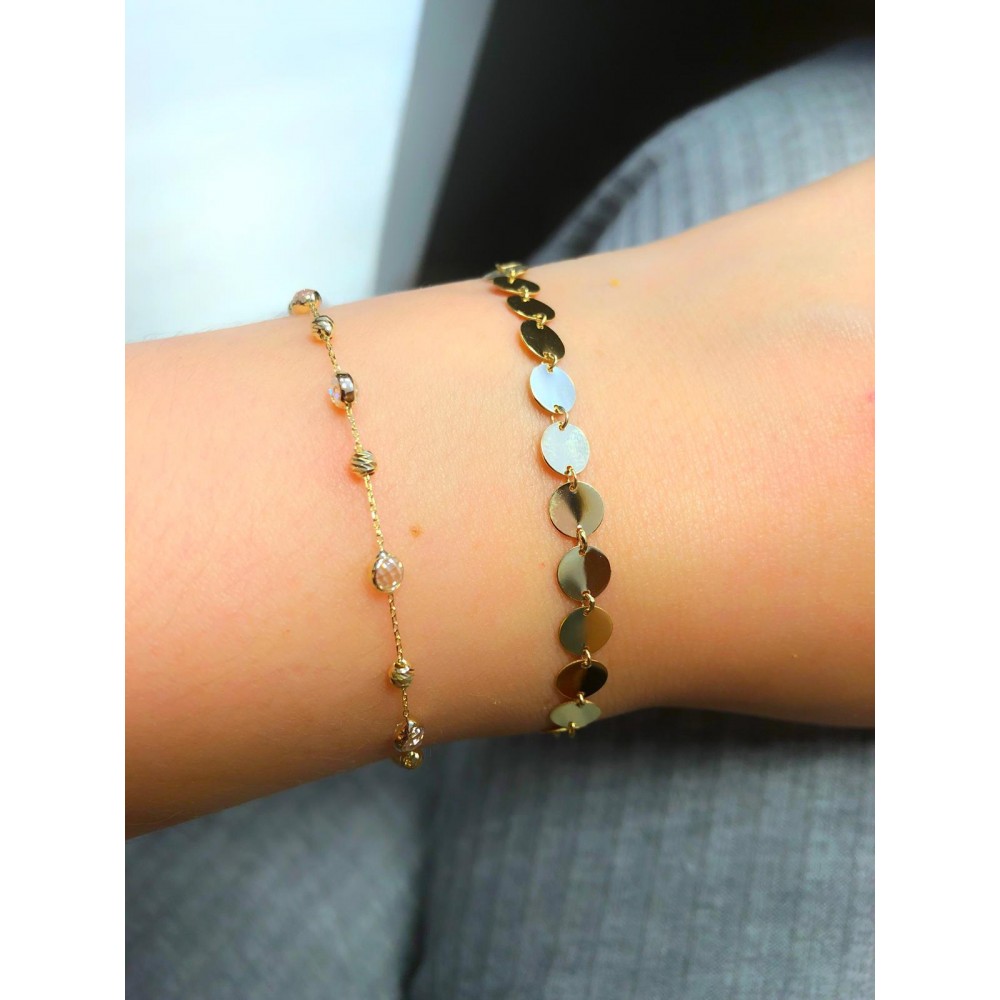 Glorria 14k Solid Gold Pave Bracelet Glorria 14k Solid Gold Pave Bracelet