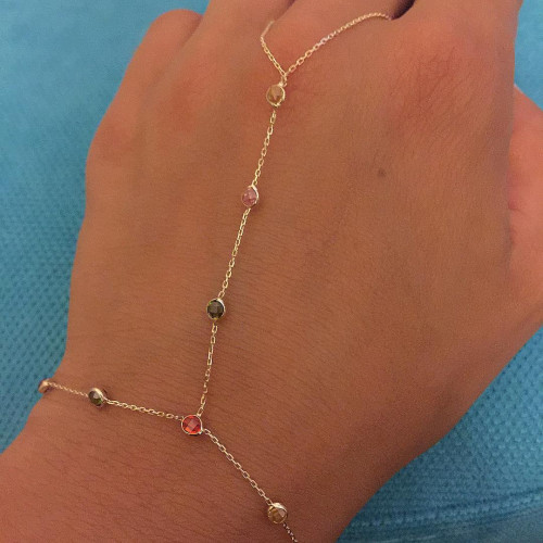 Glorria 14k Solid Gold Pave Anklet Bracelet Glorria 14k Solid Gold Pave Anklet Bracelet