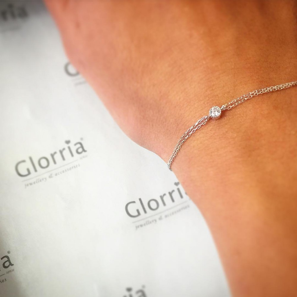 Glorria 14k Solid Gold Solitaire Bracelet