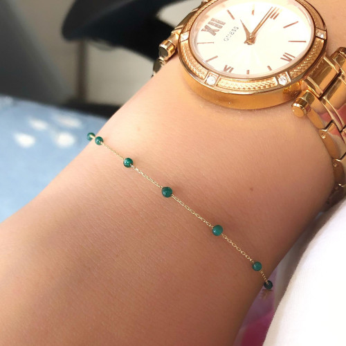 Glorria 14k Solid Gold Jade Pave Bracelet Glorria 14k Solid Gold Jade Pave Bracelet