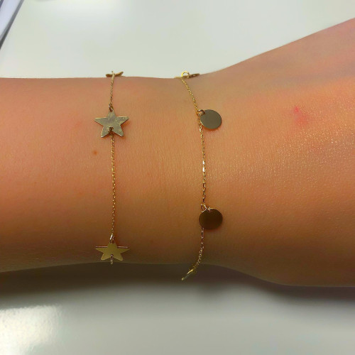 Glorria 14k Solid Gold Star Bracelet Glorria 14k Solid Gold Star Bracelet