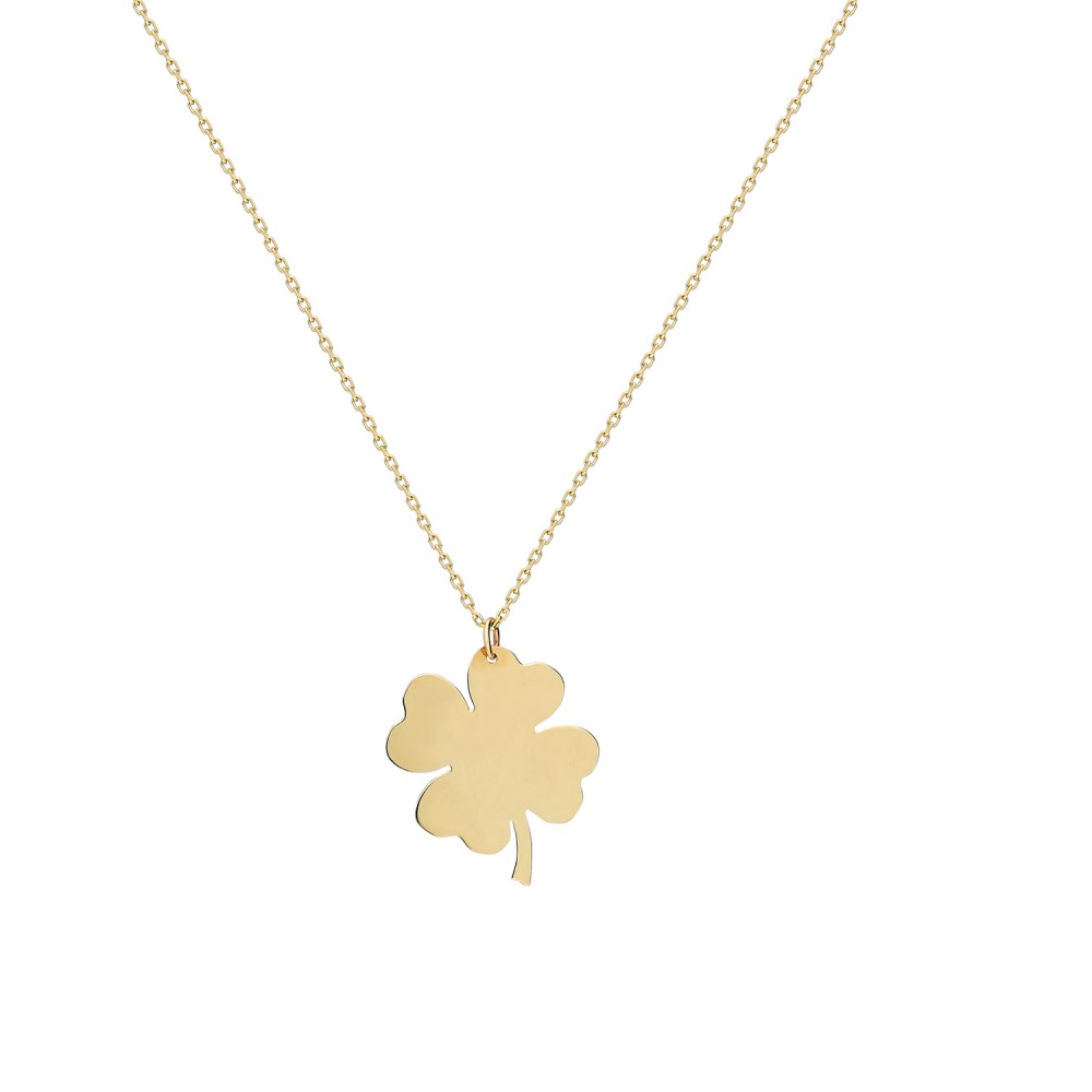 Glorria 14k Solid Gold Clover Necklace