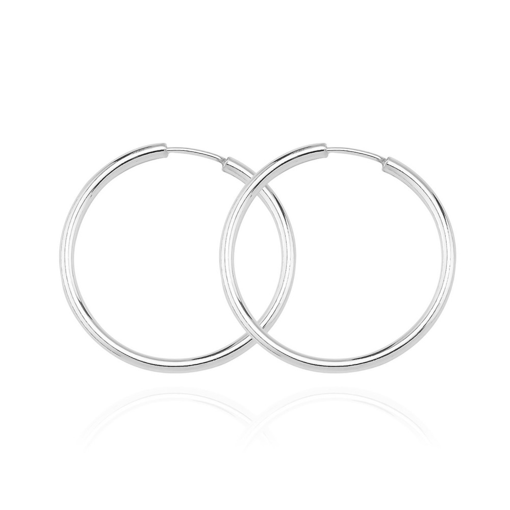 Glorria 925k Sterling Silver 3,5 cm Circle Earring
