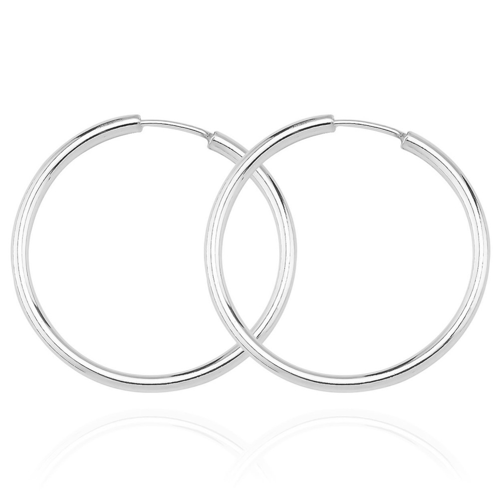 Glorria 925k Sterling Silver 5,5 cm Circle Earring