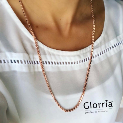 Glorria 925k Sterling Silver 65 cm Scaled Chain Necklace Glorria 925k Sterling Silver 65 cm Scaled Chain Necklace