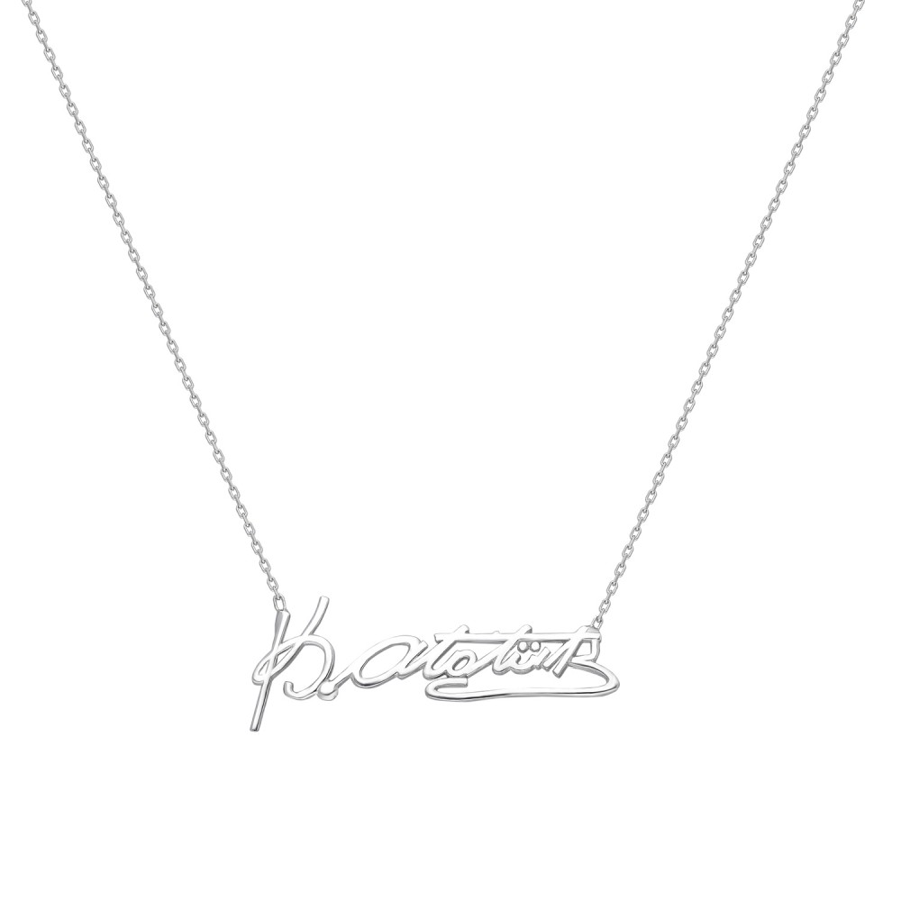 Glorria 925k Sterling Silver Atatürk Signature Necklace