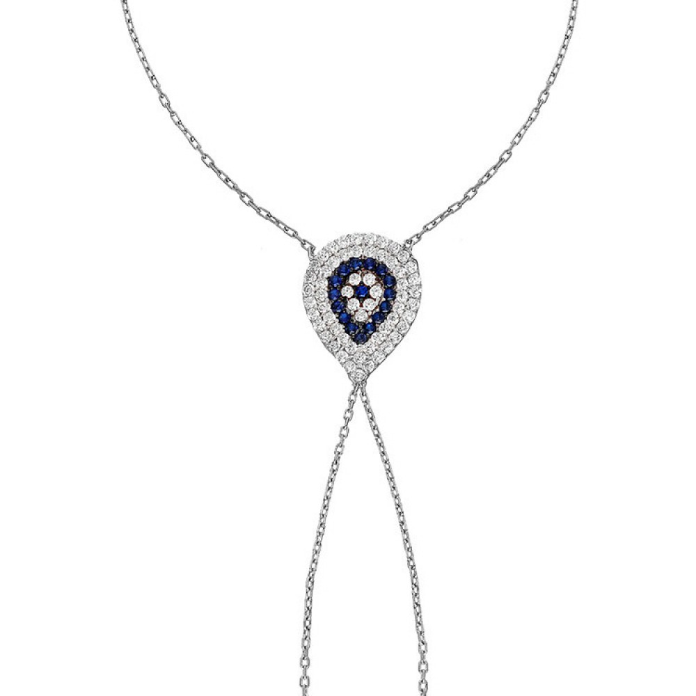 Glorria 925k Sterling Silver Drop Evil Eye Shahmaran