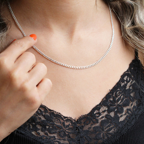 Glorria 925k Sterling Silver Curb Chain Glorria 925k Sterling Silver Curb Chain