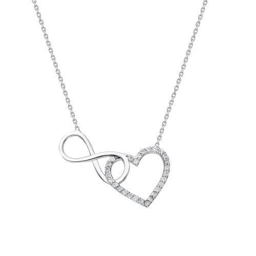 Glorria 925k Sterling Silver Heart Infinity Necklace Glorria 925k Sterling Silver Heart Infinity Necklace