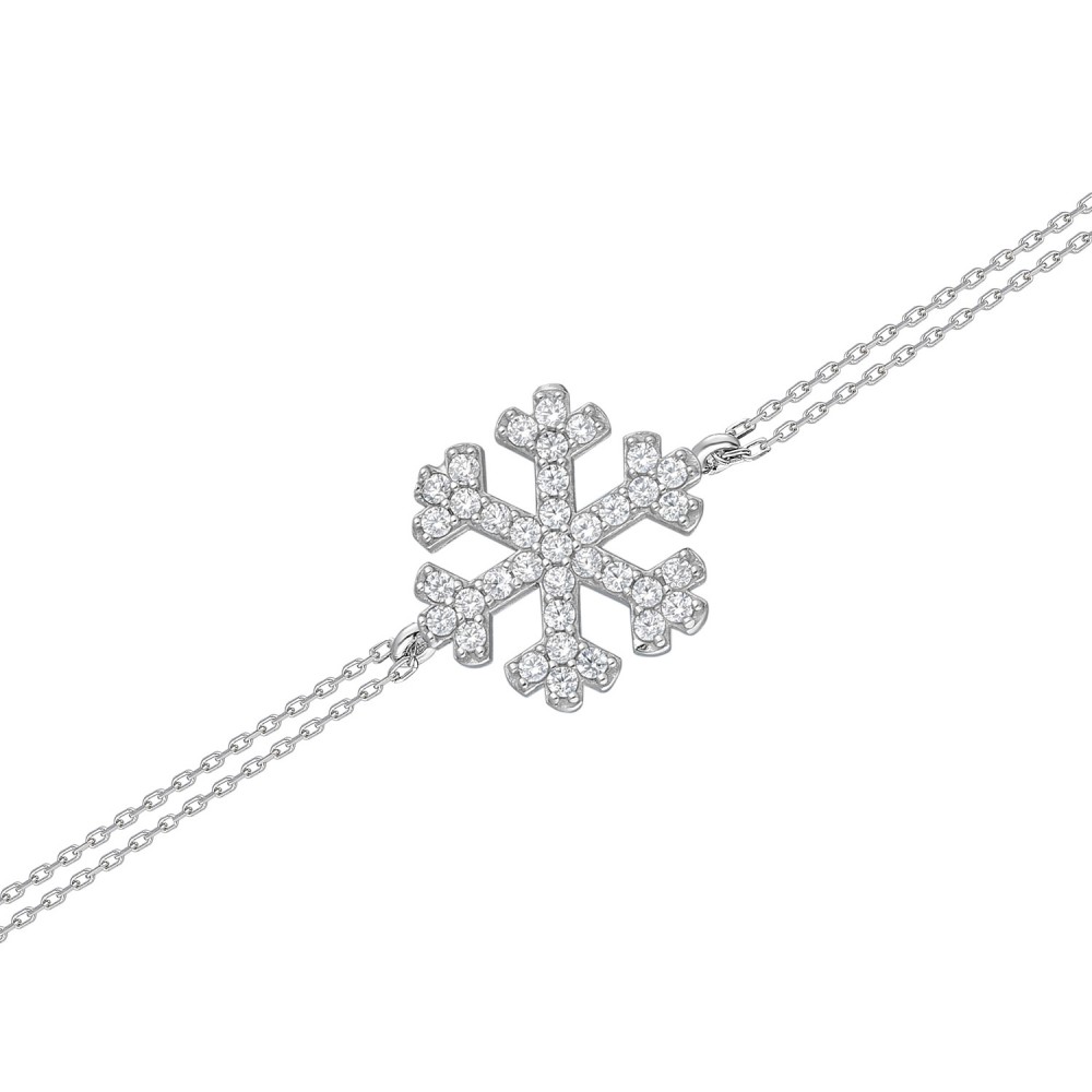 Glorria Silver Snowflake Bracelet