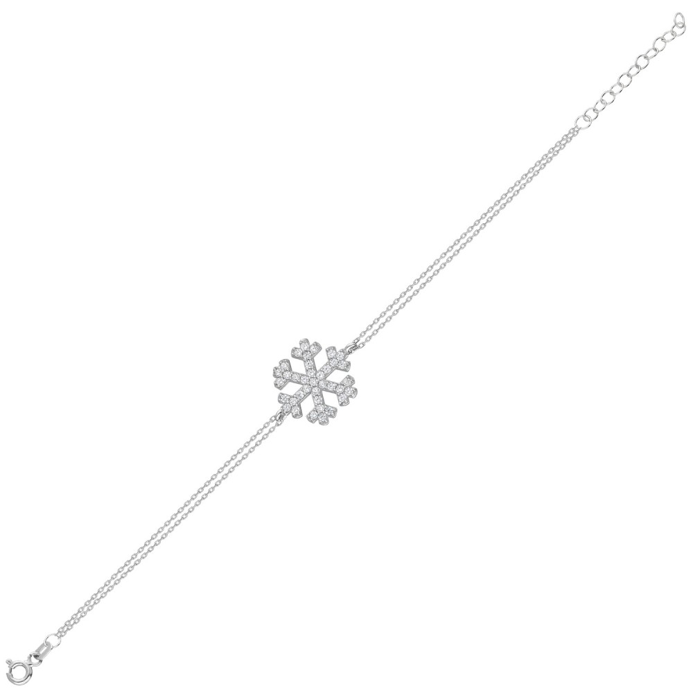 Glorria 925k Sterling Silver Snowflake Bracelet