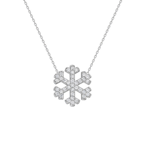Glorria 925k Sterling Silver Snowflake Necklace Glorria 925k Sterling Silver Snowflake Necklace