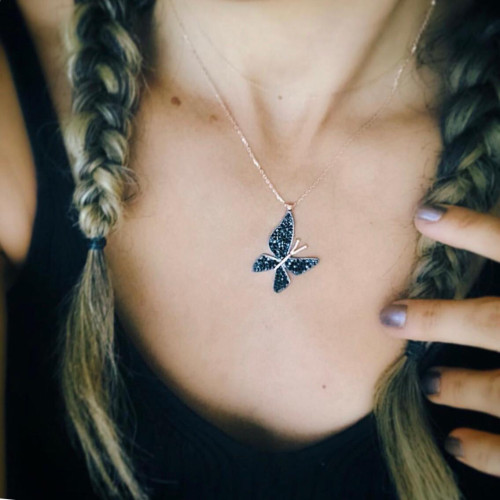 Glorria 925k Sterling Silver Butterfly Necklace Glorria 925k Sterling Silver Butterfly Necklace