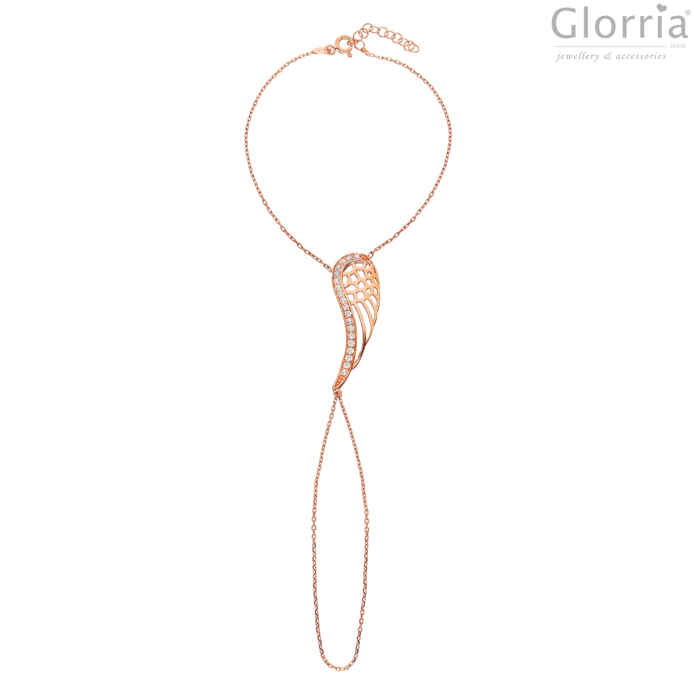 Glorria 925k Sterling Silver Rose Wing Shahmaran Glorria 925k Sterling Silver Rose Wing Shahmaran