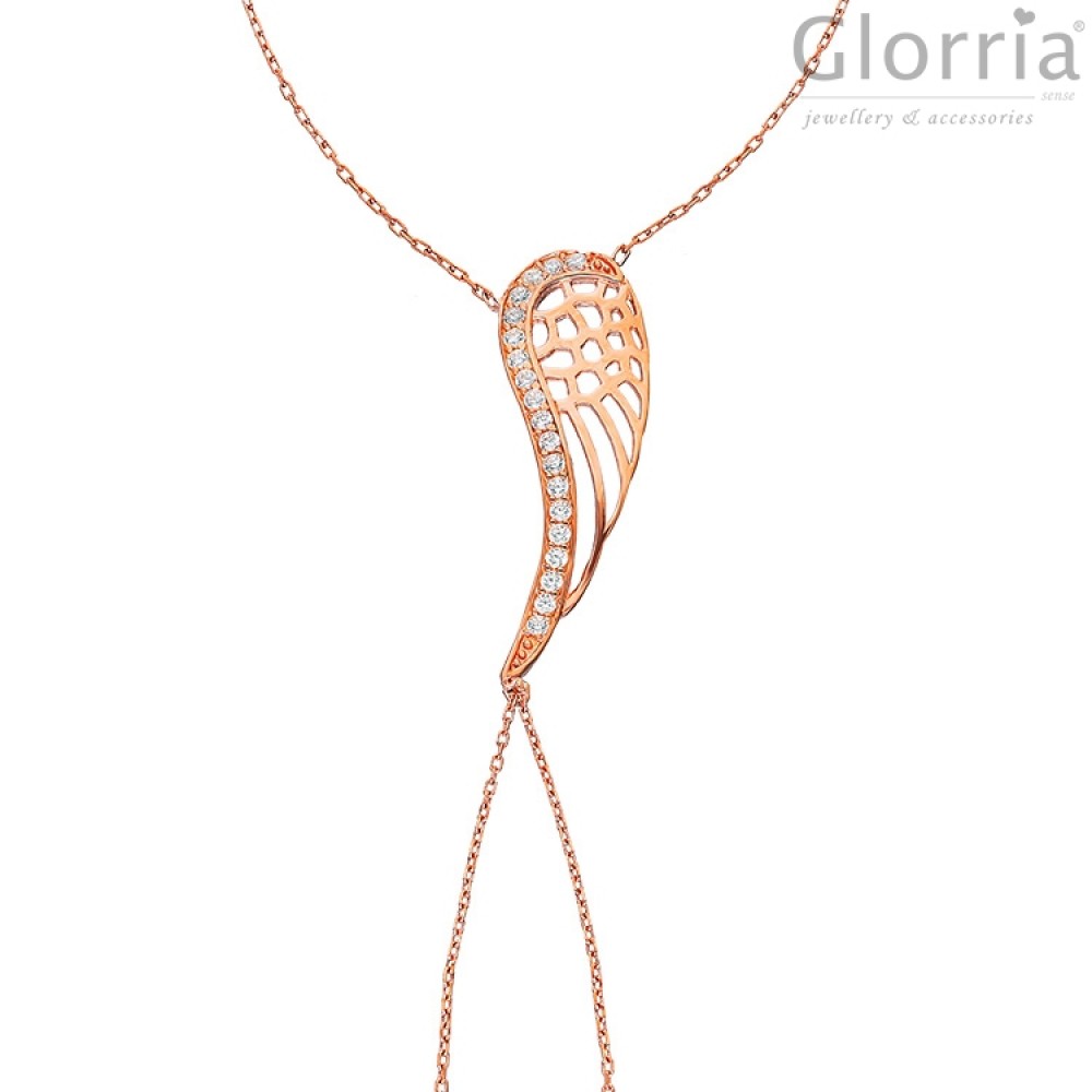 Glorria 925k Sterling Silver Rose Wing Shahmaran