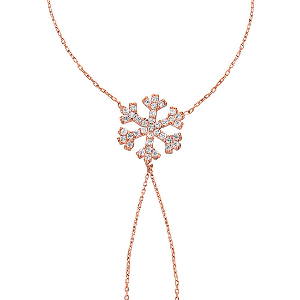 Glorria 925k Sterling Silver Rose Snowflake Shahmaran Glorria 925k Sterling Silver Rose Snowflake Shahmaran
