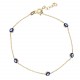 Glorria 14k Solid Gold Evil Bead Bracelet