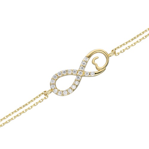 Glorria 14k Solid Gold Infinity Bracelet