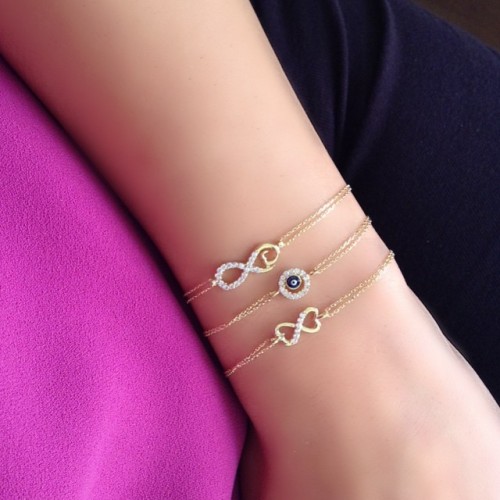 Glorria 14k Solid Gold Infinity Bracelet Glorria 14k Solid Gold Infinity Bracelet
