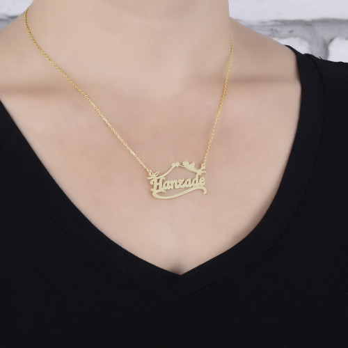 Glorria 925k Sterling Silver Personalized Name Silver Necklace GLR526 Glorria 925k Sterling Silver Personalized Name Silver Necklace GLR526