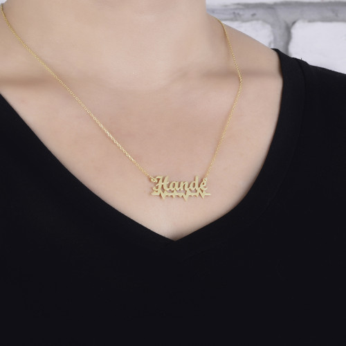 Glorria 925k Sterling Silver Personalized Name Silver Necklace GLR529 Glorria 925k Sterling Silver Personalized Name Silver Necklace GLR529