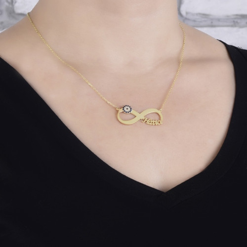 Glorria 925k Sterling Silver Personalized Name Infinity Silver Necklace GLR562 Glorria 925k Sterling Silver Personalized Name Infinity Silver Necklace GLR562