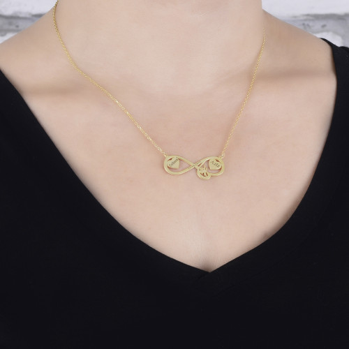 Glorria 925k Sterling Silver Personalized Name Infinity Silver Necklace GLR564 Glorria 925k Sterling Silver Personalized Name Infinity Silver Necklace GLR564