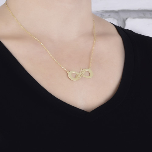 Glorria 925k Sterling Silver Personalized Name Infinity Silver Necklace GLR558 Glorria 925k Sterling Silver Personalized Name Infinity Silver Necklace GLR558