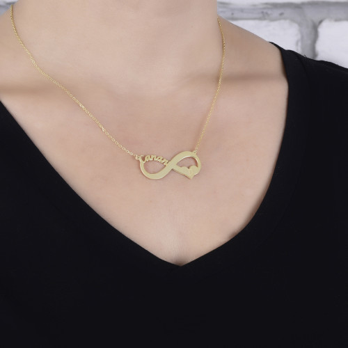 Glorria 925k Sterling Silver Personalized Name Infinity Silver Necklace GLR554 Glorria 925k Sterling Silver Personalized Name Infinity Silver Necklace GLR554