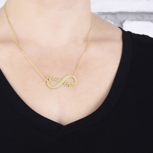 Glorria 925k Sterling Silver Personalized Name Infinity Silver Necklace GLR553 Glorria 925k Sterling Silver Personalized Name Infinity Silver Necklace GLR553