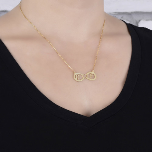 Glorria 925k Sterling Silver Personalized Letter Infinity Silver Necklace GLR560 Glorria 925k Sterling Silver Personalized Letter Infinity Silver Necklace GLR560