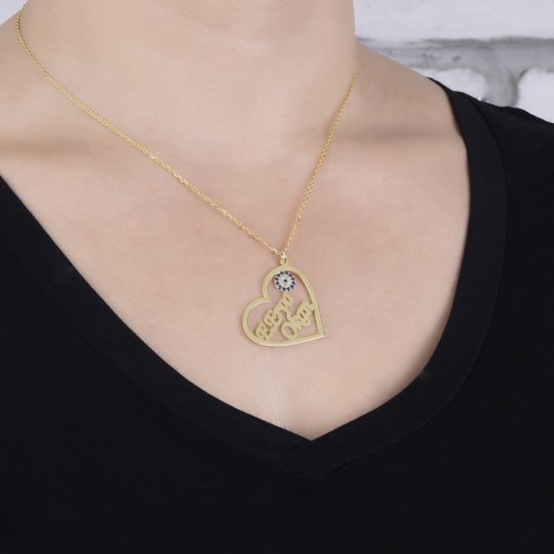 Glorria 925k Sterling Silver Personalized Name Heart Silver Necklace GLR613 Glorria 925k Sterling Silver Personalized Name Heart Silver Necklace GLR613